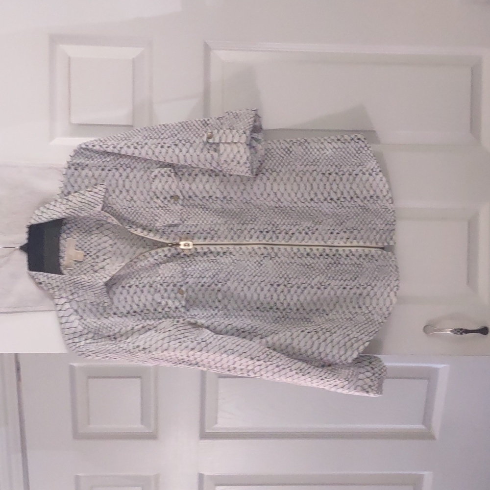 Michael Kors Monochrome Patterned Utility Jacket/Shirt